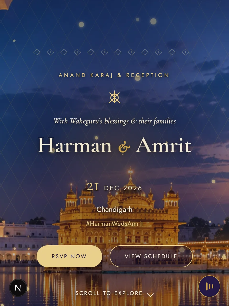 Anand Noor wedding invitation website template