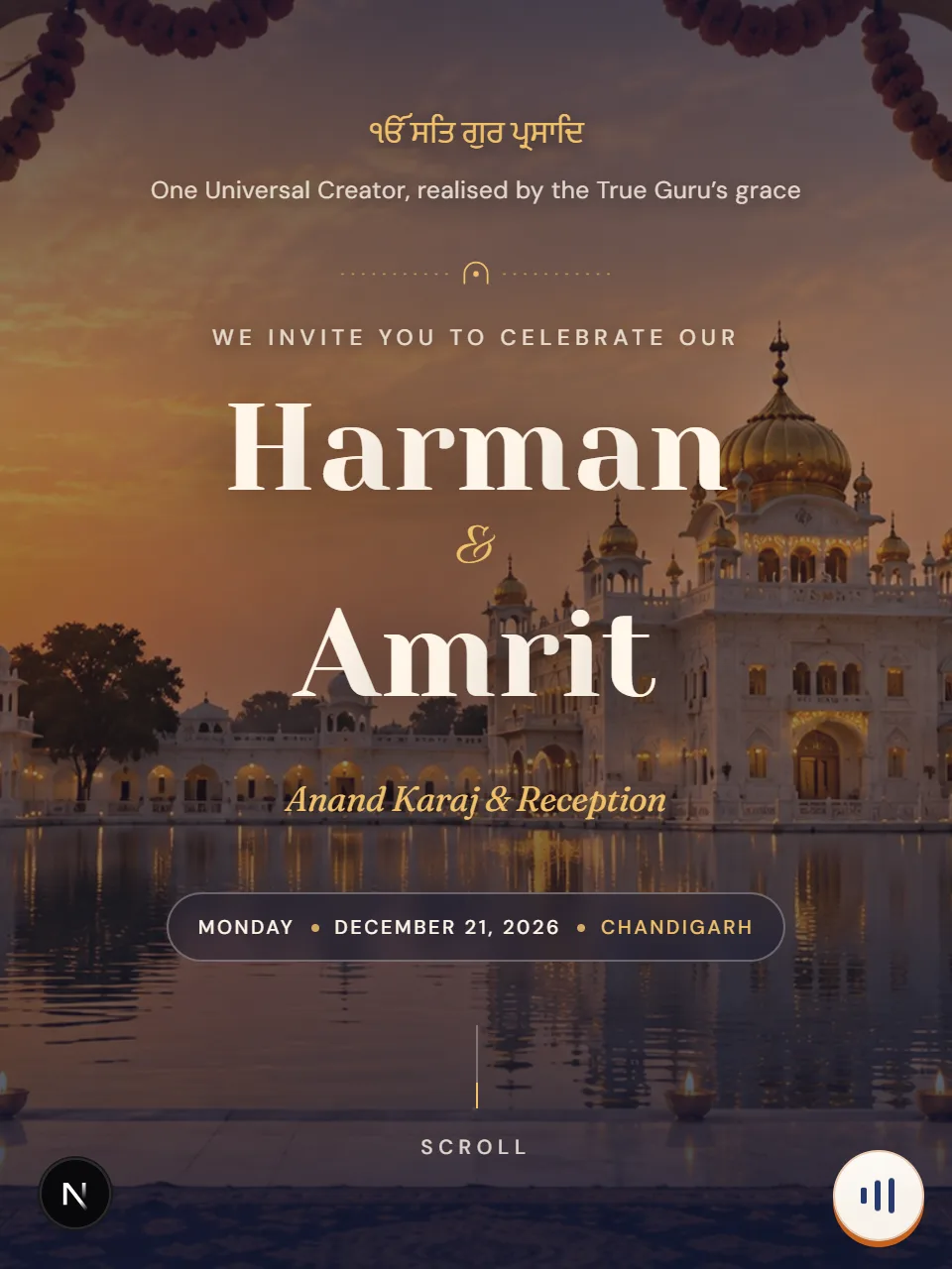 Kesri wedding invitation website template