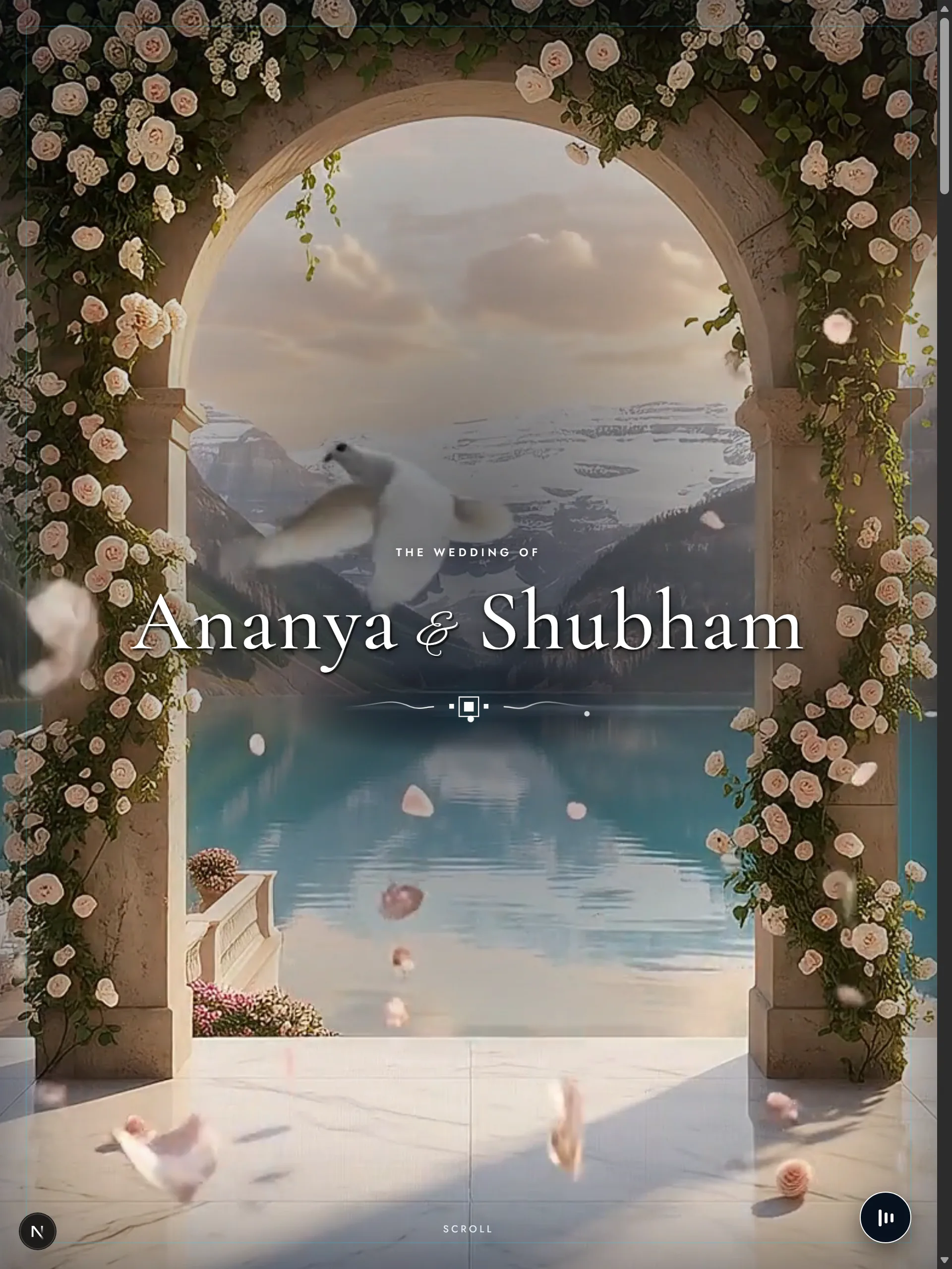 Azure Dreams wedding invitation website template