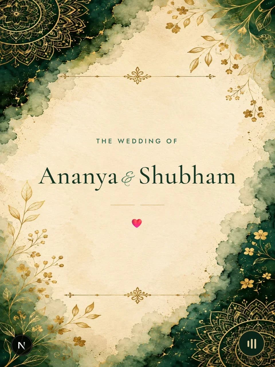 Whispering Leaves wedding invitation website template