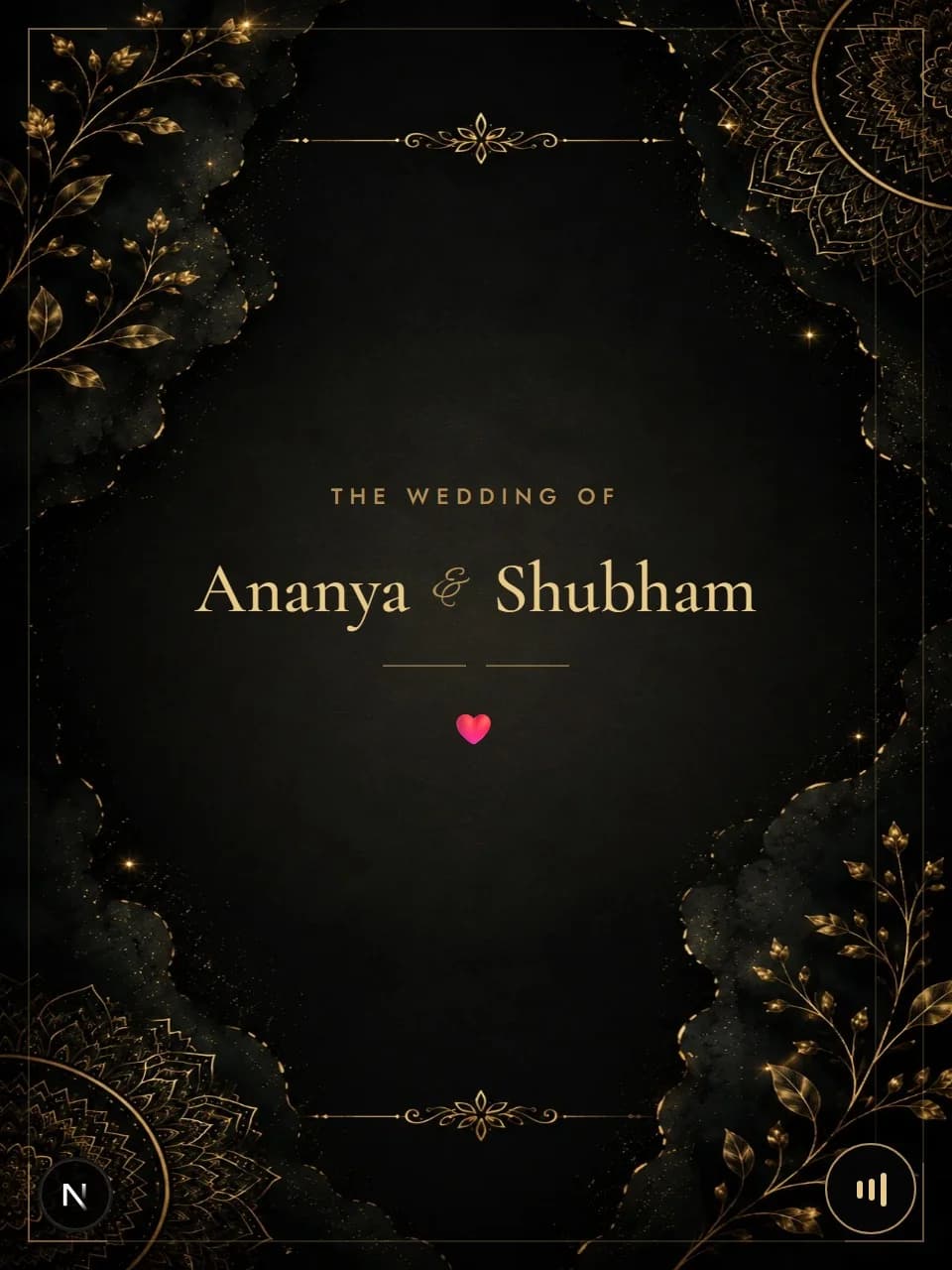 Midnight Luxe wedding invitation website template
